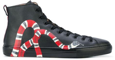 black gucci snake shoes|Gucci snake high top sneakers.